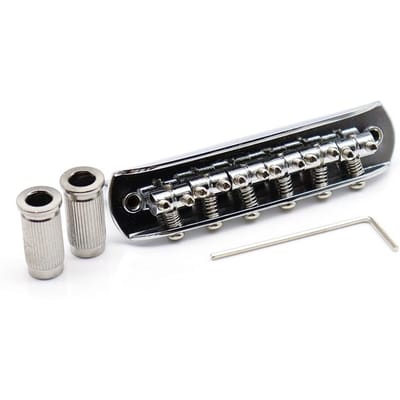 1 Set Jm Jazzmaster Gitaarbrug Verstelbare Schroefdraad 6 Snaars Zadeltje Gitaar Masterbrug Voor Master Stijl Elektrische Gitaar black