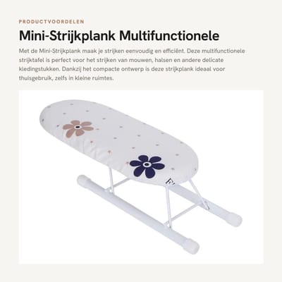 Dailygoods- Strijkplank Multifunctioneel - Inklapbaar - Antislip - Stalen Buis - Voor Mouwen/Beddengoed - 3,1 Inch Lange - Strijktafel