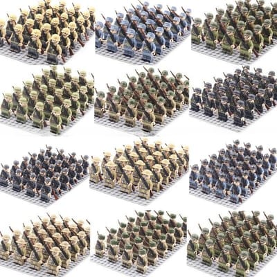 Seconde Guerre mondiale soldat militaire set de briques miniatures armée poupée humanoïde figurine d'action Corps des Marines jouet brique cadeau pièces de soldat