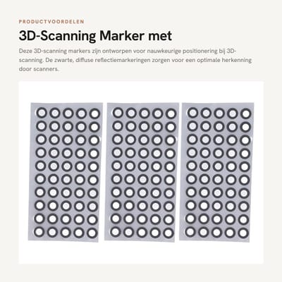 Dailygoods- 3D-scanningmarker hoge reflectiviteit - positioneringsdoelen - referentiepuntmarkeringen - PET materiaal - 150 stuks - sterke lijm - Reflectiemarkers