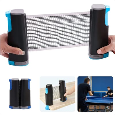 Oprolbaar Tafeltennisnet - Uitschuifbaar Tafeltennis Set - Pingpong Set Oprolbaar - Pingpong Net - Verstelbaar en Compact - Voor Thuisgebruik - 160 cm Breed