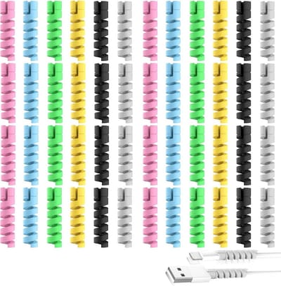 48x Oplaadkabel Beschermers Set - Flexibele Siliconen Kabelbescherming voor Opladers en Muiskabels