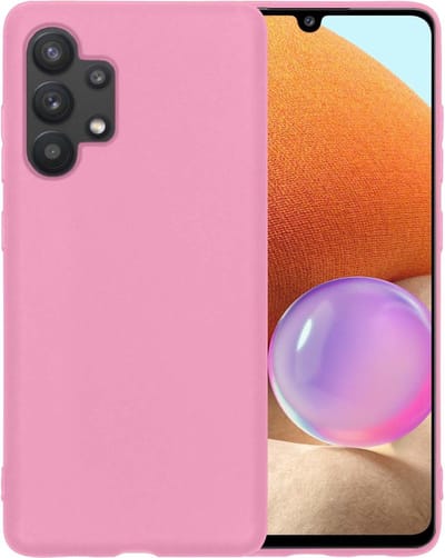 Hoesje - Geschikt voor Samsung Galaxy A32 5G - Sterk & Shockproof - Siliconen Case - Hoes Cover - Telefoonhoes - Lichtroze