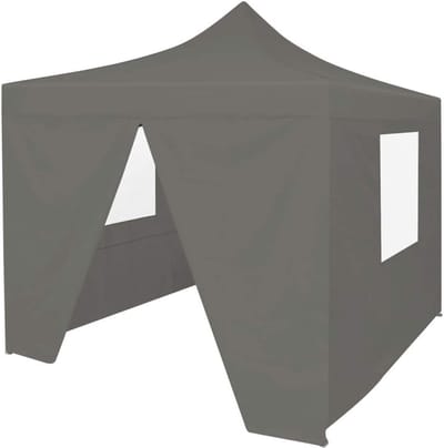 Pop-up Partytent - Tuinpaviljoen Vouwtent - Buitenfeesten Organiseren - UV en Waterbestendig - 3 x 3 meter - Antraciet