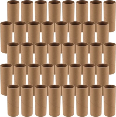 40 Stuks Kartonnen Buizen 10 x 4 cm - Bruine Kraft Papieren Buizen voor Creatieve DIY Projecten en Handgemaakte Kunstwerken