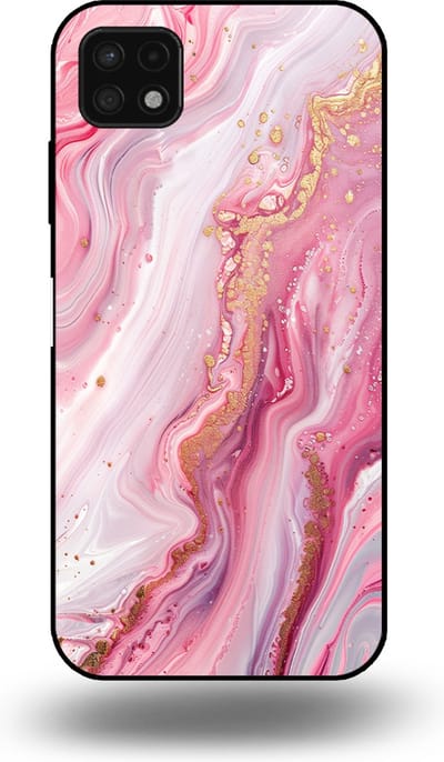 Smartphonica Telefoonhoesje geschikt voor Samsung Galaxy A22 5G met marmer opdruk - TPU backcover case marble design - Roze geschikt voor Samsung Galaxy A22 5G