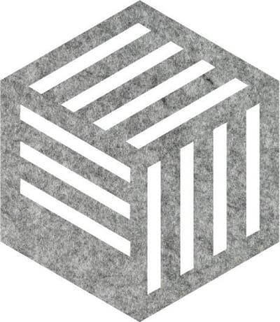 Hexagon Kubus vilt onderzetters - Gemeleerd grijs - 6 stuks - ø 10 cm - Tafeldecoratie - Glas onderzetter - Cadeau - Woondecoratie - Tafelbescherming - Onderzetters voor glazen - Keukenbenodigdheden - Woonaccessoires - Tafelaccessoires