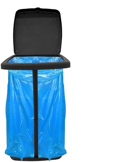Vuilniszakhouder - Afvalzakhouder Draagbaar - Afval Organiseren - Intrekbaar Deksel - 34 x 29 x 5 cm - Niet gespecificeerd
