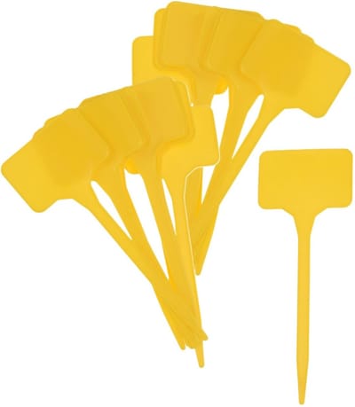 Pro Garden plantenetiketten - 20x stuks - geel - kunststof - H15 cm - moestuin