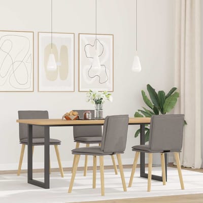 vidaXL - Eetkamerstoelen - 4 - st - draaibaar - stof - taupe