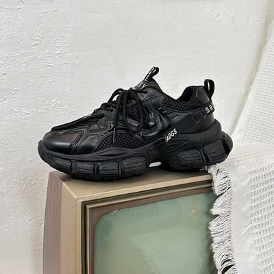 Damesschoenen Nieuwe Hot Style Lente Daddy Schoenen Ademende Sportschoenen Studenten Ronde Neus Trendy Casual Schoenen 40