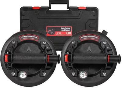 Novari Zuignappen - Zuignap drager - Vacuümzuiger - Vacuümheffers - Zuigheffer - 2 stuks met opbergkoffer - Zwart / rood