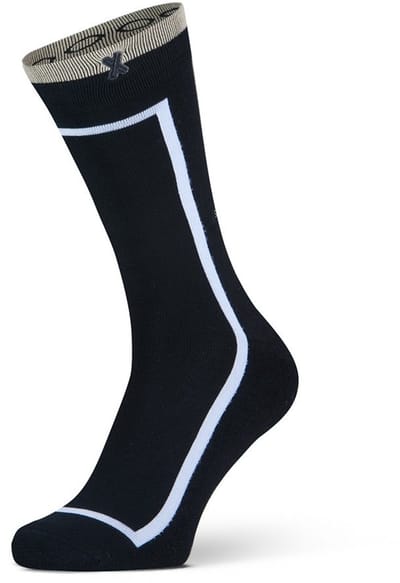 XPOOOS - Essential Graphics Heren bamboe Sokken - Badstof zool - 1-Pack - Maat 39/42 - Zwart
