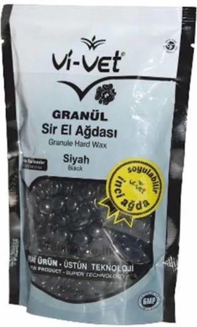 Vi-Vet Hard Wax Hars Korrels Black 1000 ml – Filmwax Zonder Strips – Ontharingswax – Voor Salon en Thuisgebruik