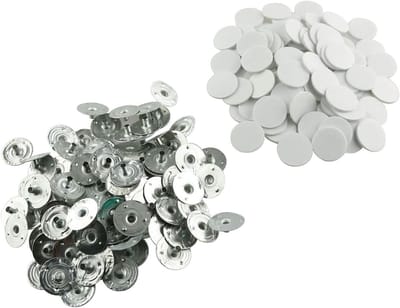 Kaarsen Lont Stickers - Bevestiging Tabs - Kaarsen Maken - Hittebestendige Lijm - 200 Stuks - Wit Zilver