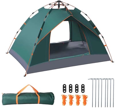 NordHaus Automatische 2-Persoons Tent - Pop-up Kampeertent - Snelopzettent - Hydraulisch Openingssysteem - Lichtgroen 200 x 150 x 110 cm