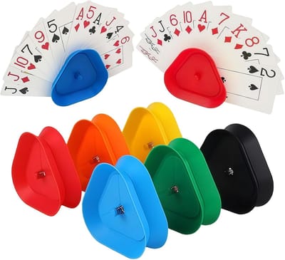 6er-set kaart houders voor kinderen - UNO Junior - Driehoekige kaart houders - Handsfree kaart houders voor kaartspellen