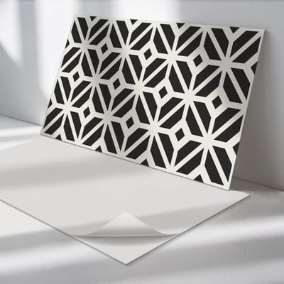 Wallfluent Vinyl Wandpaneel - Geometrisch patroon met ruiten PVC Muurpaneel - 100 cm x 50 cm - Zwart PVC wandpaneel - 1 stuk - Rechthoekig Wandbekleding Vinyl - Patroon Wandpaneel - Zelfklevende Wandbekleding - Wandpaneel Keuken en Badkamer