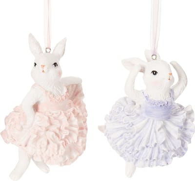 Ballerina konijntjes hangers, een blikvanger voor paastakken of kerstb