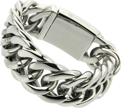 Bukovsky - Stalen Schakelarmband - "Chase XL" - 19 cm - Zilverkleur - Gepolijst Staal - Glanzend - Rvs - 316L Stainless Steel