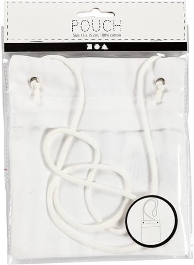 Hangportemonnee, afm 13x15 cm, 210 gr, wit, 1 stuk