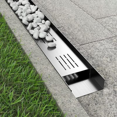 Extern drainagesysteem - Watergoot - Efficiënte waterafvoer - Duurzaam roestvrij staal - 100 cm lengte