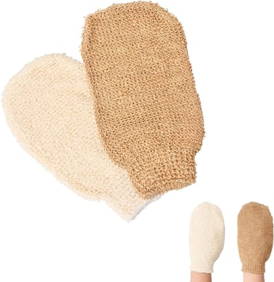 Intensieve spa massagehandschoenen van jute en plantaardige vezels voor peeling, geschikt voor alle huidtypes en exfoliatie