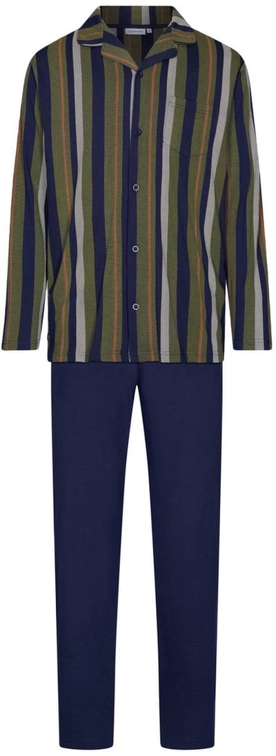 Pastunette - Pyjama - Adventure - Katoen/Modal - Groen/Blauw - Doorknoop - Maat XXL