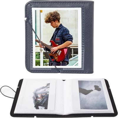 SnelShoppen - Fotoalbum voor Fujifilm Instax Wide 210/300/400 en Polaroid - PU Leer - 28 Pockets - 3.4 x 4.3 Inch - Perfect voor Feesten en Herinnerin