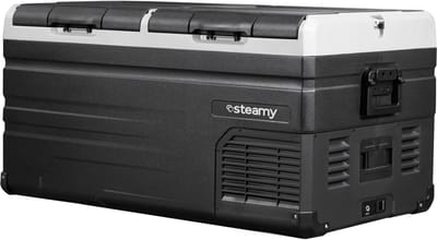 Steamy-E Dual Zone Elektrische Compressor Koelbox - Dual Zone - 90 liter - 12V en 230V - voor auto en camping - Zwart