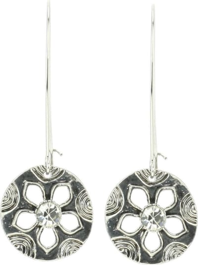 Behave - Oorbellen hanger bloem zilverkleur - Boho romantische look