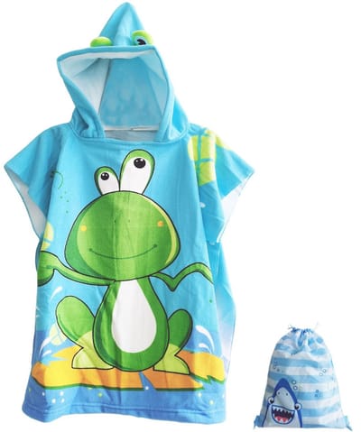 Solidchoice- Poncho Handdoek Met Capuchon - Badstof - Microvezel - Sneldrogend - Geschikt Voor Thuis/Badkamer - Strand/Zwembad - Badcape