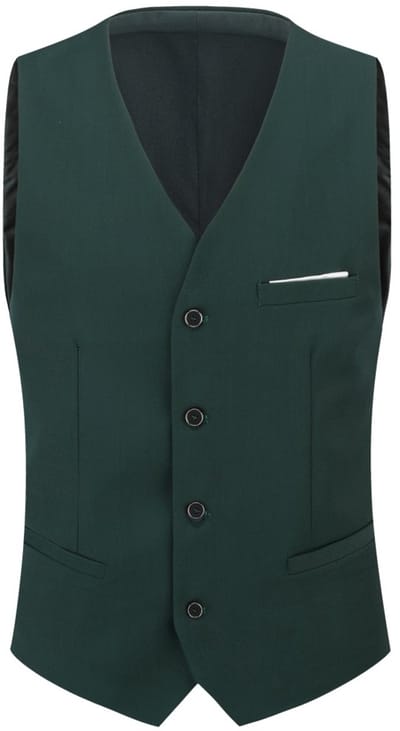 ALLTHEMEN Heren Slank Passend Vest voor Pak - Zakelijk Casual met V-hals Enkele Knopen - XL