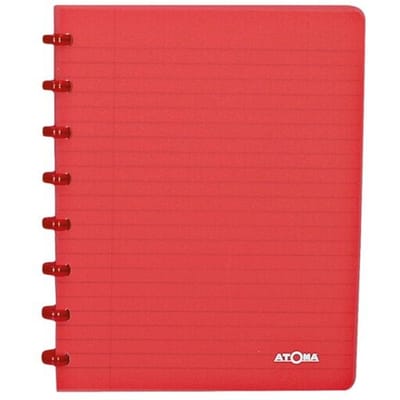Atoma Trendy schrift | ft A5 | 144 bladzijden | gelijnd | transparant rood