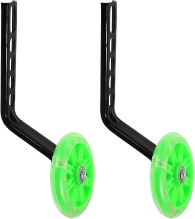 Hulpwielen Fiets - Oefenwielen Kinderfiets - Kinderen Leren Fietsen - Verstevigd Ontwerp - 28x10x10 cm - Groen