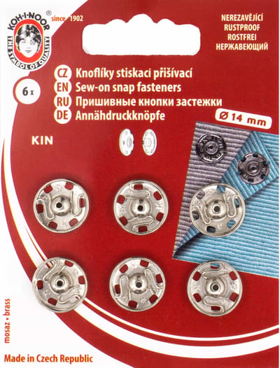 Koh-I-Noor drukkers nikkel 14 mm 6 stuks