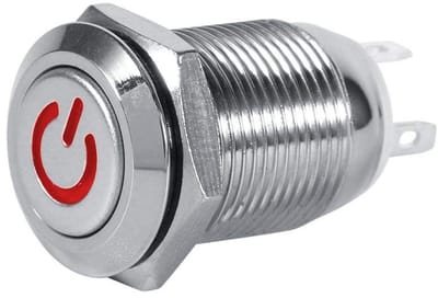 Store_8 - LED Drukknop Schakelaar - 12mm - Rood - 1NO1NC Zelfsluitend - IP65 Bescherming - Duurzaam Ontwerp - Geschikt voor Diverse Toepassingen - ...
