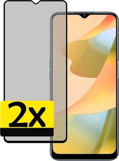 Screenprotector - Geschikt voor OPPO A16 - 2 Stuks - Privacy Filter - Beschermglas - Gehard Glas - Tempered Glass - Screen Protector