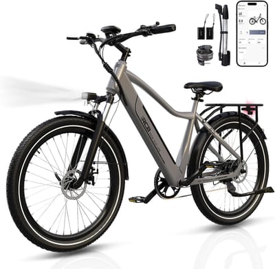 RCB G5 Elektrische Stadsfiets - 27.5" - Koppelsensor - 36V 468Wh - Tot 90km - 27% Klimvermogen - 250W Motor - 7 Versnellingen - Schijfremmen - Met App & NFC Grijs