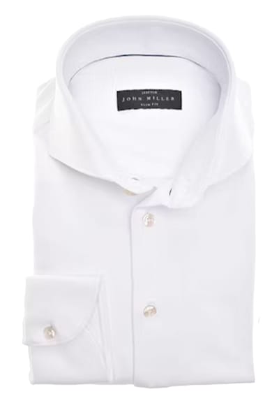John Miller Slim Fit Lange Mouw Overhemden Wit 5346516