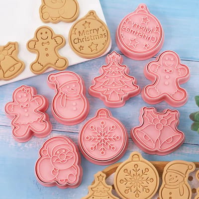 Without Lemon - Set van 8 - Kerst Koekjes vormen - Cookie Cutter - Cookie Mould - Kinderen - Kerst - Sneeuwpop - Gingerman - Kerstman - Kerstbakken - Kerstcadeau