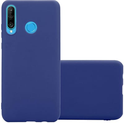 Cadorabo Hoesje geschikt voor Huawei P30 LITE in CANDY DONKER BLAUW - Beschermhoes gemaakt van flexibel TPU silicone Case Cover