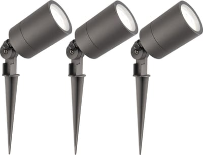 Ledvion - 3X LED Prikspots - Antraciet - IP65 - 5W - 6500K - 2M
