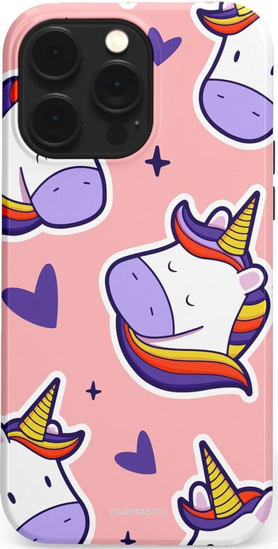 Casetastic Hoesje Geschikt voor Apple iPhone 14 Pro Max Magsafe - Stijlvolle Beschermende Duo-layer Case - Unicornhart