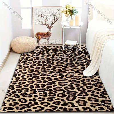 1 ST Wild Luipaardprint Tapijt voor Woonkamer Slaapkamer Bank Deurmat Decor Bank Gebiedskleed Antislip Vloermat Grote Maat 50x80cm (20x31in)