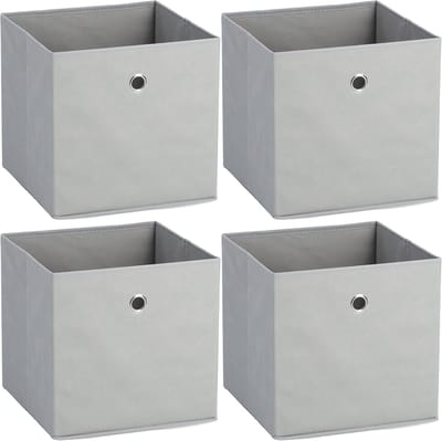 Zeller opbergmand/kastmand - 4x - 22 liter - lichtgrijs - 28 x 28 x 28 cm