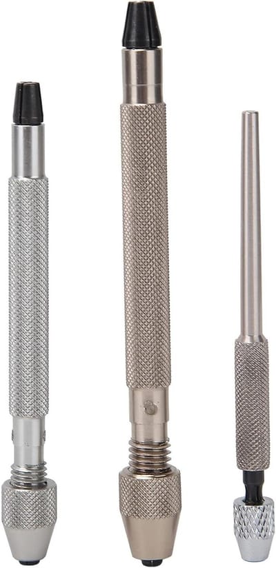 Pin Vise Set - Handboor - Precisie Boren - 3 Delig - Niet gespecificeerd - Zilverkleurig