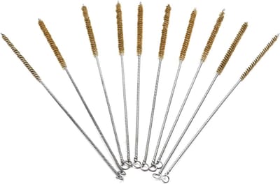 Reiniger voor Buizen en Flessen met 6mm Messing Draadborstel - 10 Stuks voor Rook- en Roestverwijdering