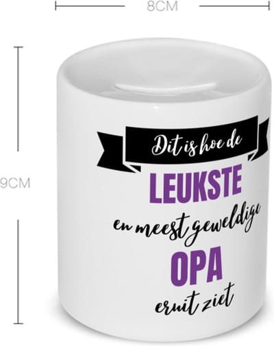 Akyol - meest geweldige opa Spaarpot - Opa - beste opa - verjaardagscadeau - cadeau voor opa - kado - 350 ML inhoud