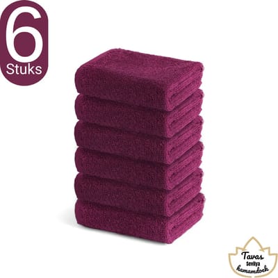 Sevilya Gastendoek Set - Bordeaux - 30x50 cm - Set van 6 - 100% Katoen - Hotelkwaliteit